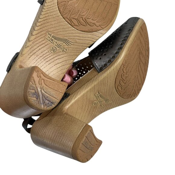 Dansko Teagan Womens Open-Toe Metallic Slingback Block Heel Sandals - Size 39 - Picture 5 of 11